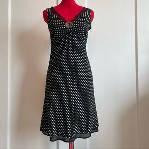 SOLD - Vintage Ann Taylor Loft Silk Polka Dot Slip Dress